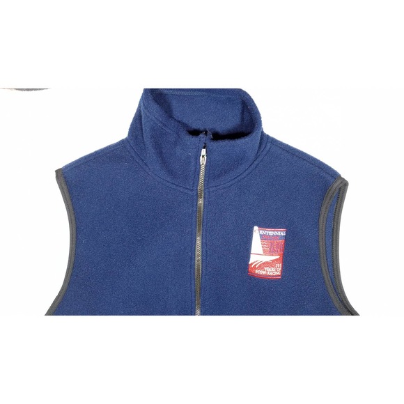 VINTAGE ILYA vest medium 1997 100 years of racing mens blue fleece - Picture 2 of 8